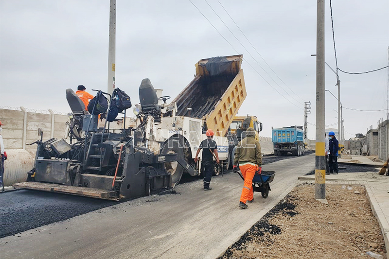 Obras planta mezcladora de asfalto tipo continuo en Ica, Perú