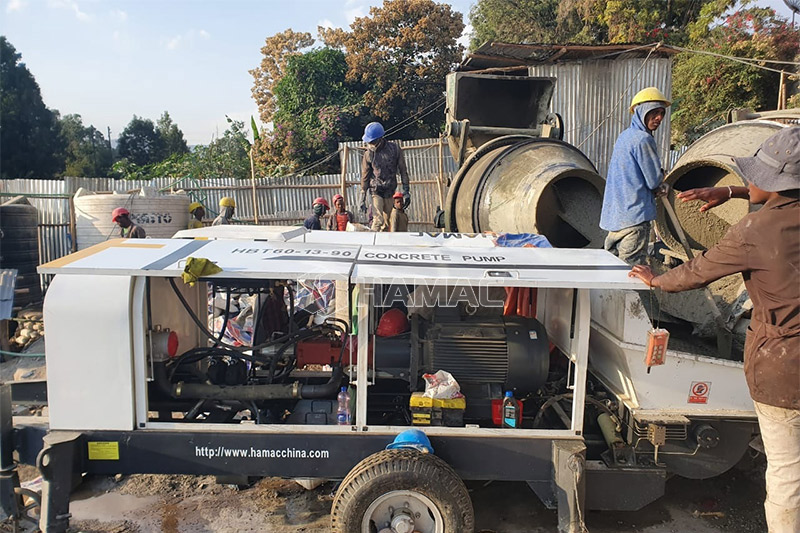 Bomba eléctrica de hormigón HBT60 participa en la obra en Etiopía